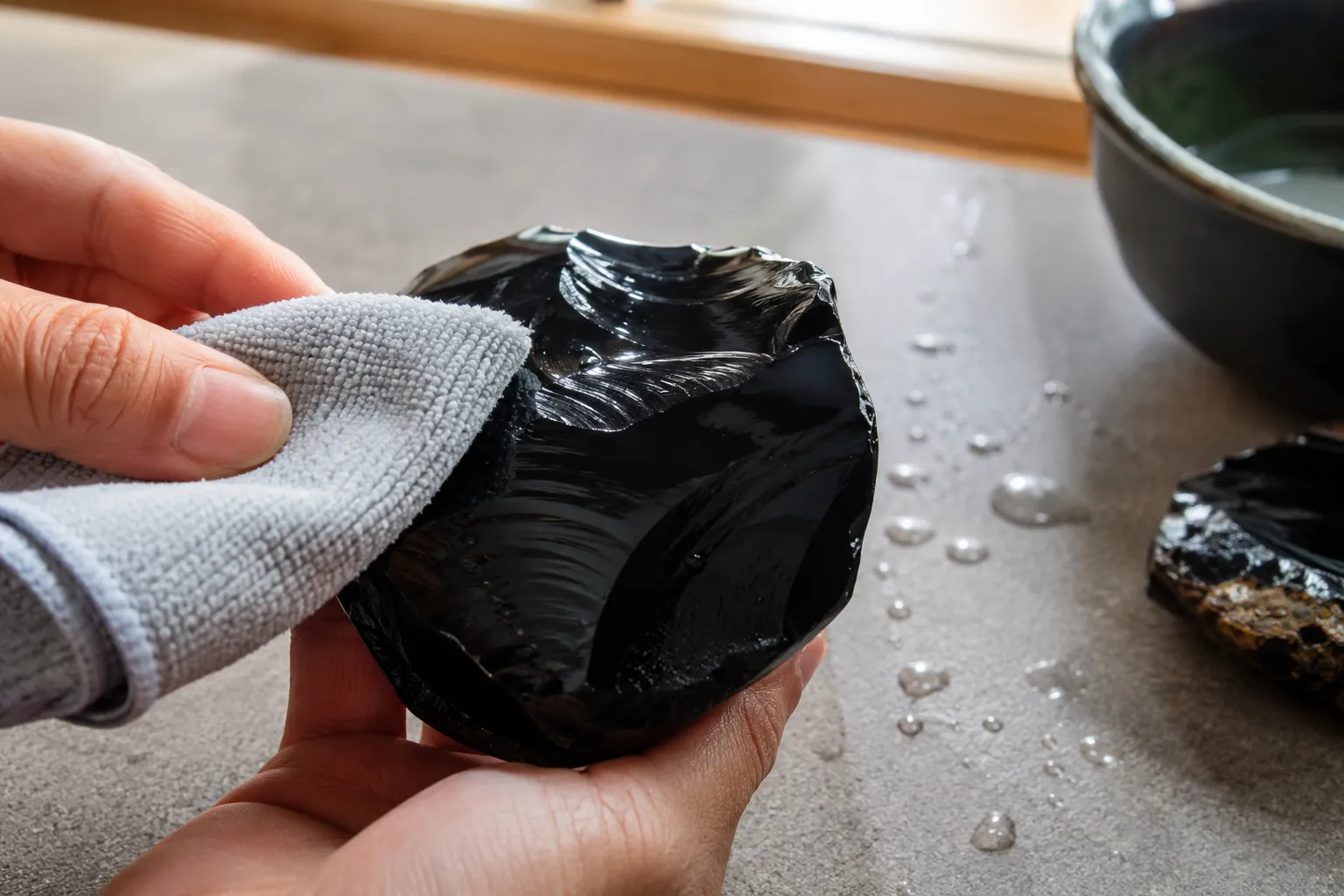 How to Dry Obsidian After Cleaning Without Water Spots